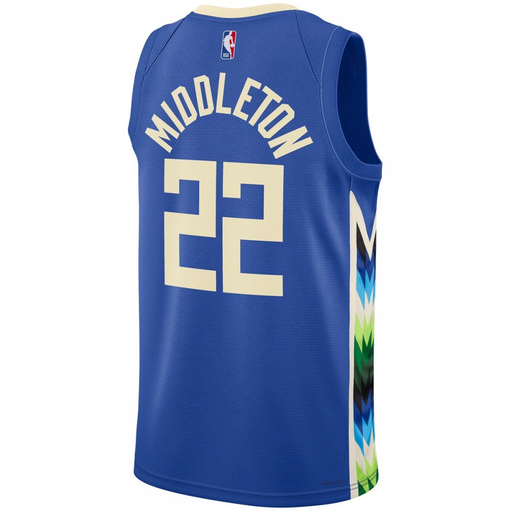 Khris Middleton Milwaukee Bucks Unisex 2022/23 Swingman Jersey - City Edition - Royal-Pro Kit Vault | Brand New 26/27 Sports Jerseys